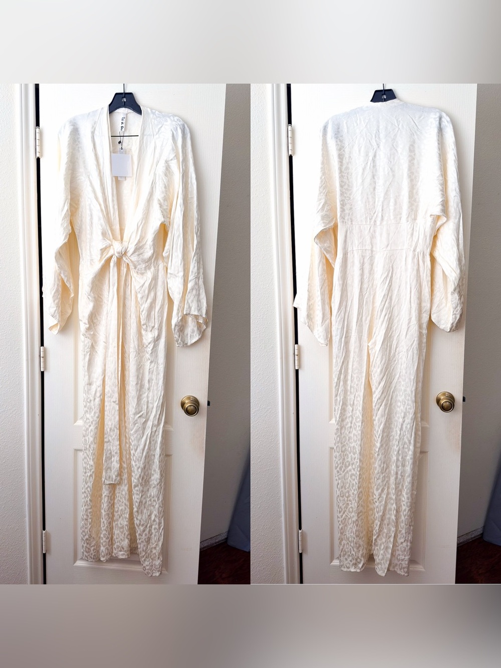 Rat & Boa Bianco Jacquard Wide Leg Jumpsuit Cream Medium NWT - Picture 2 of 14